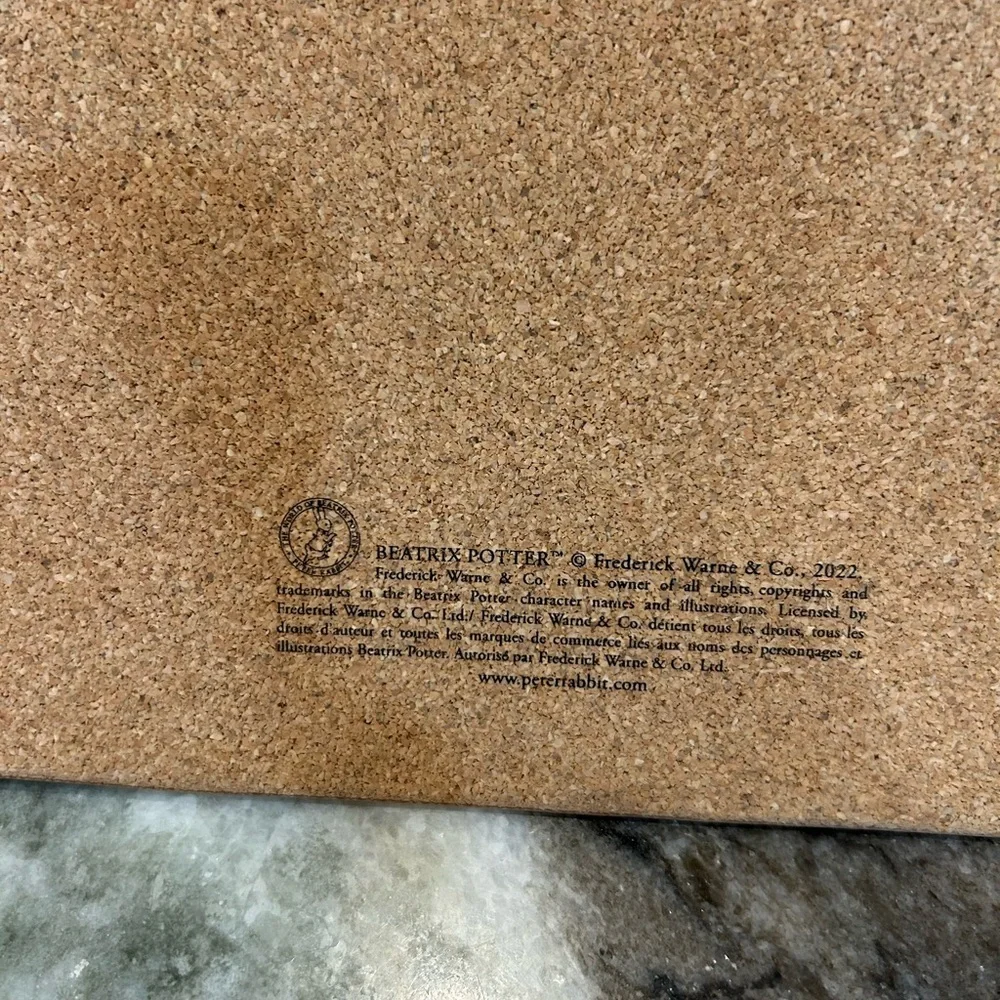 Pottery Barn x Beatrix potter cork placemat one stain GUC
